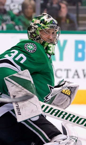 Bishop, Khudobin combine for shutout, Stars beat Flames 2-0